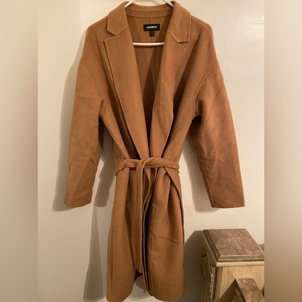 Wool Coat in Tan
